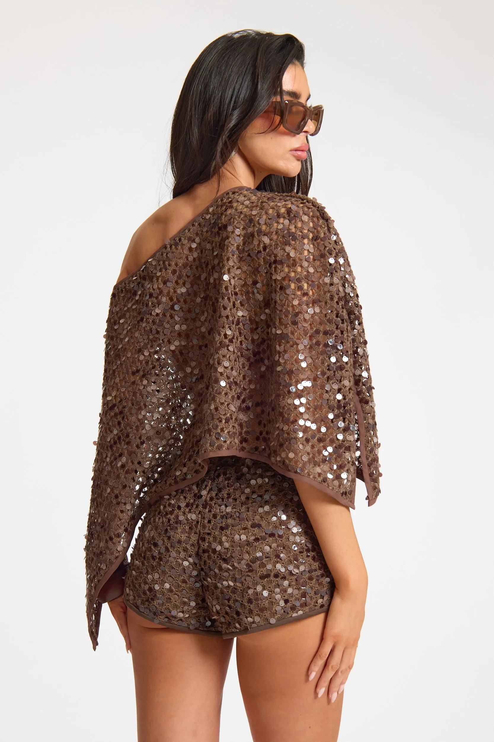 Sequin Floaty Cape Top sold by Missy Empire product image thumbnail 3