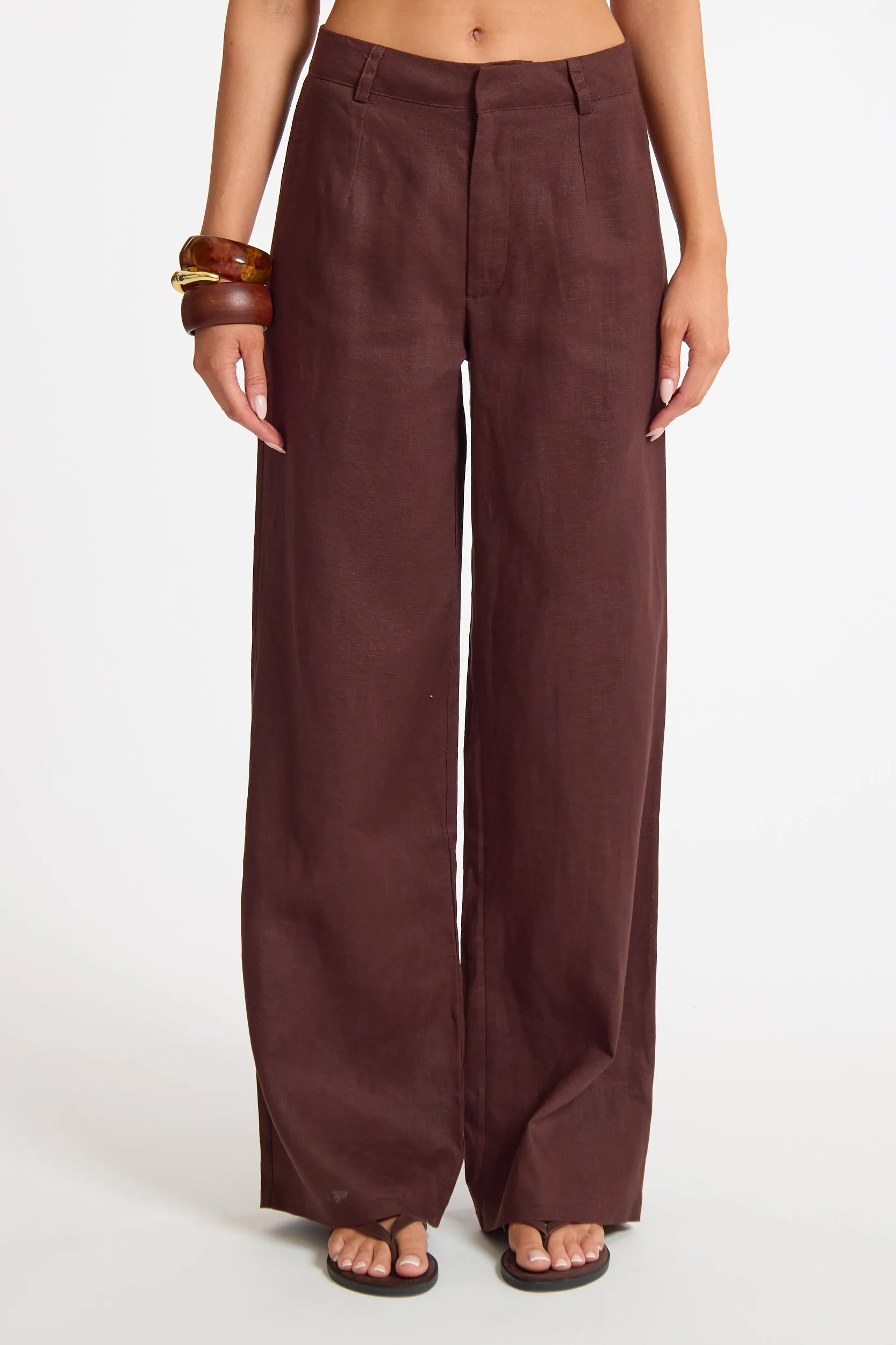 Linen Wide Leg Trouser sold by Missy Empire product image thumbnail 2