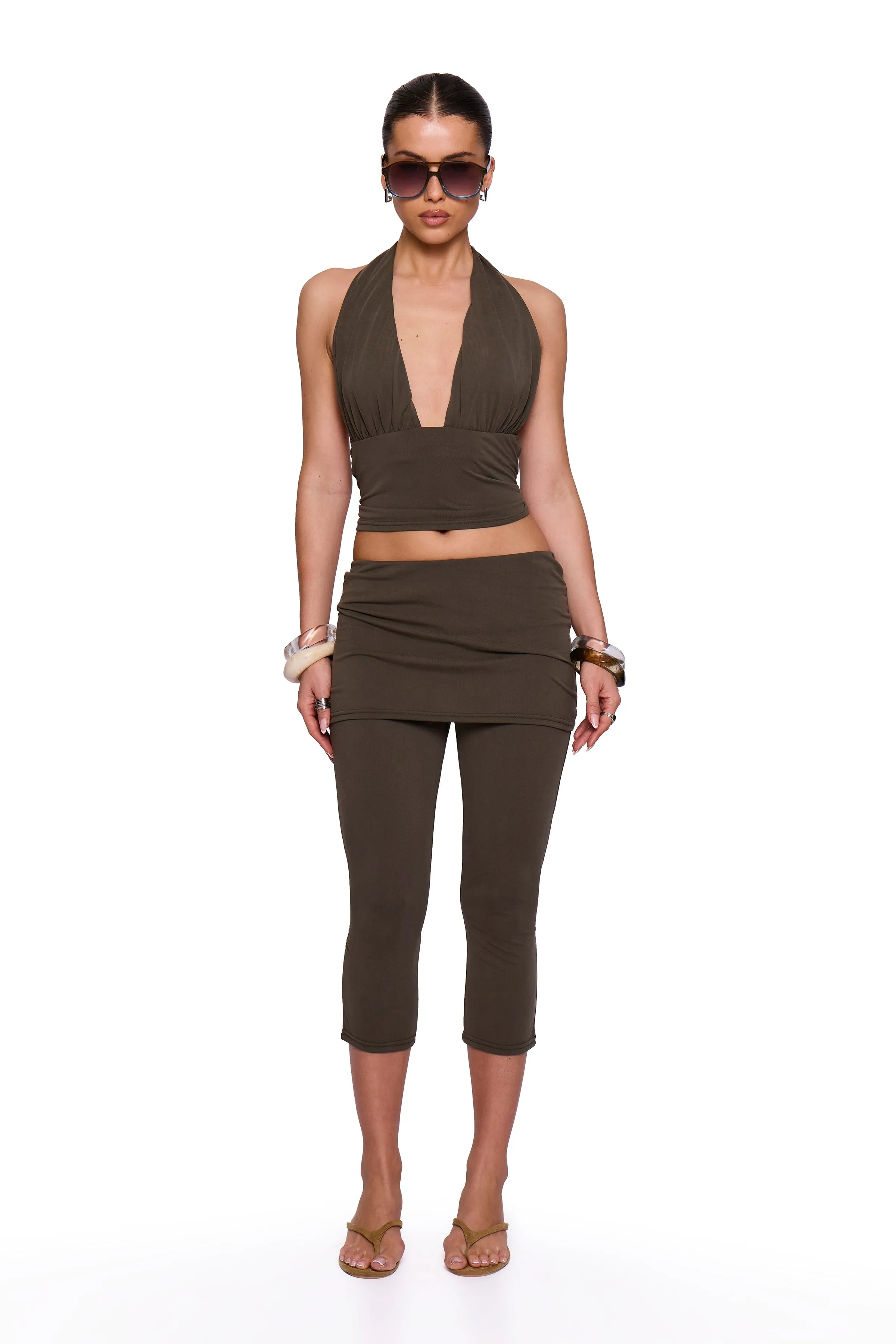 Khaki Modal Halter sold by Missy Empire product image thumbnail 2