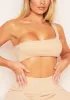 Mabel Nude One Shoulder Ribbed Crop Top sold by Missy Empire