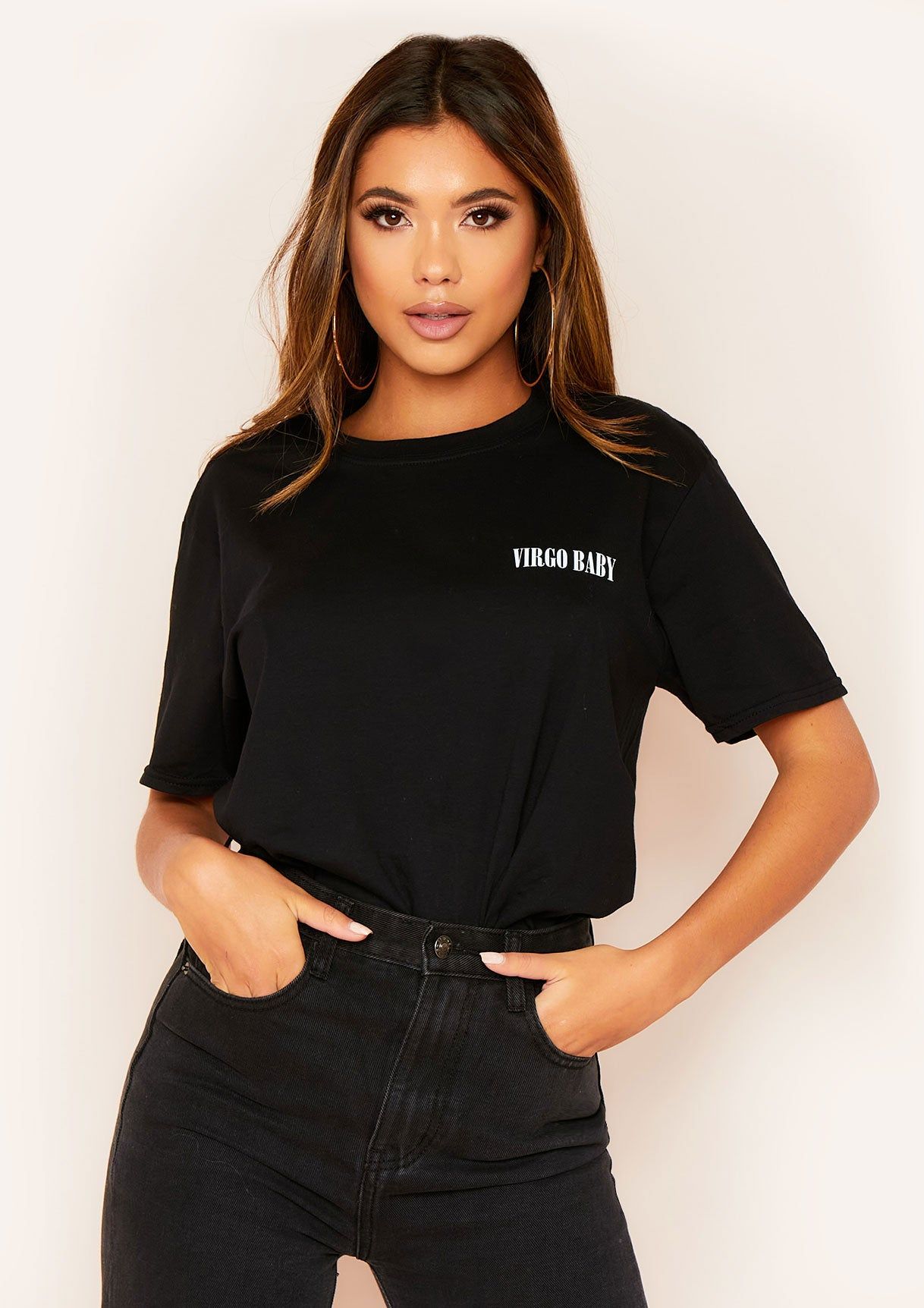 Anah Black Virgo Baby Slogan Horoscope T-Shirt sold by Missy Empire