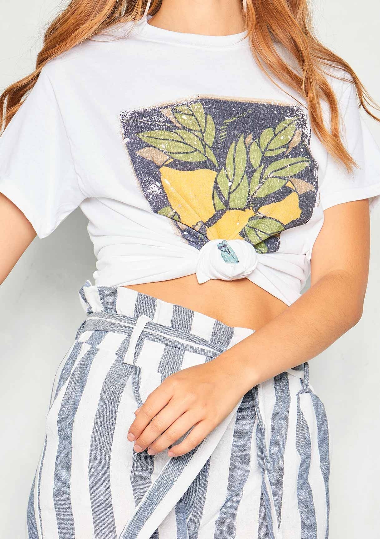 Alexa White Lemon Graphic T-Shirt sold by Missy Empire product image thumbnail 3