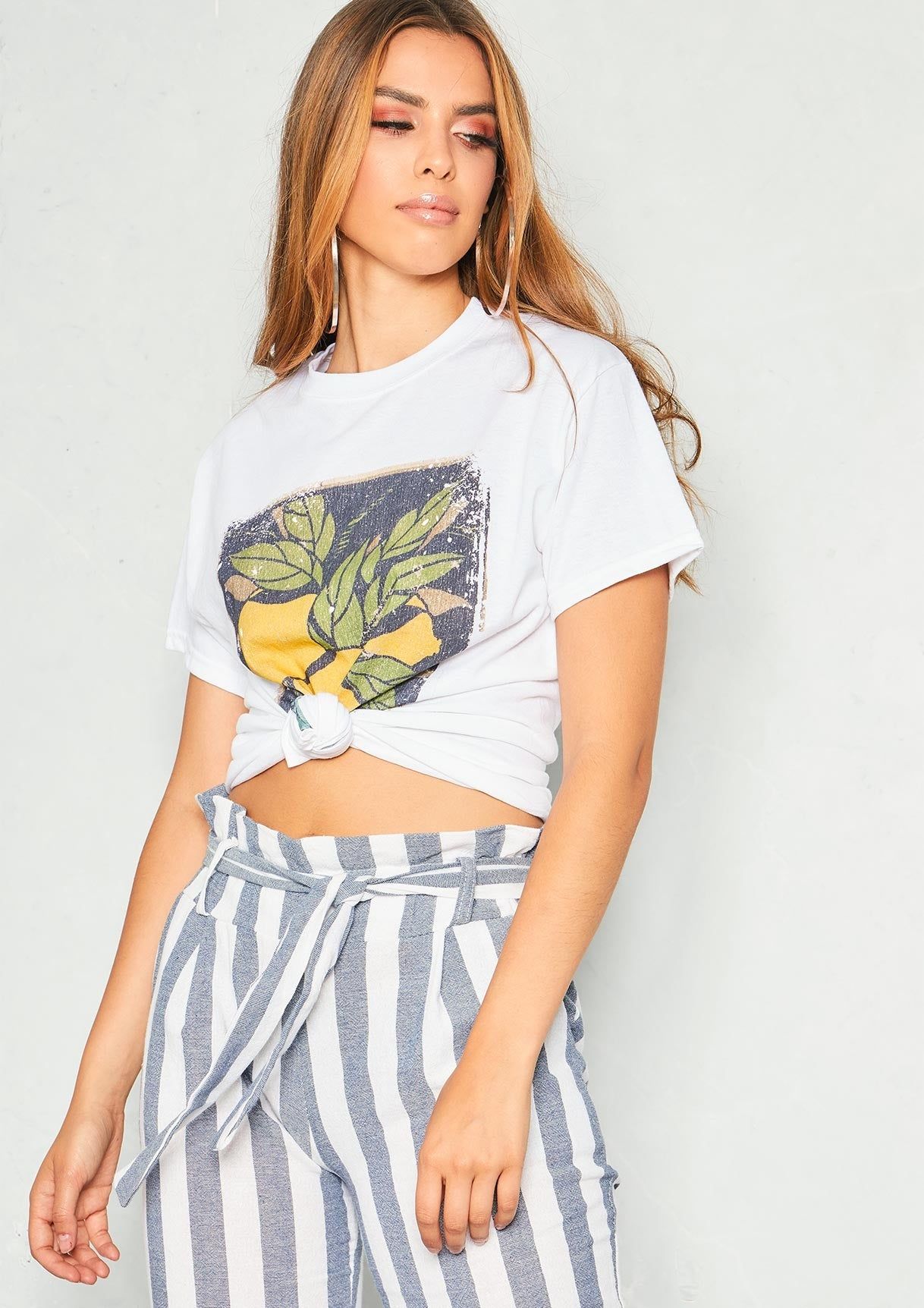 Alexa White Lemon Graphic T-Shirt sold by Missy Empire