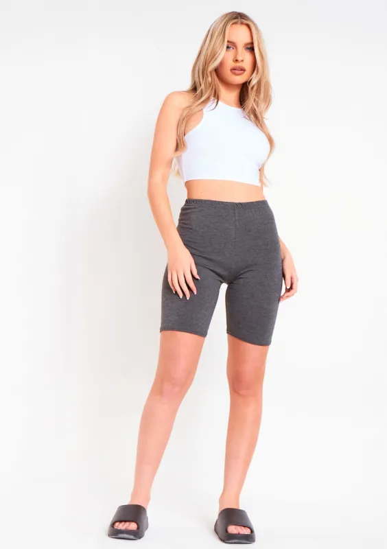 Tilly Charcoal Basic Cycle Shorts sold by Missy Empire