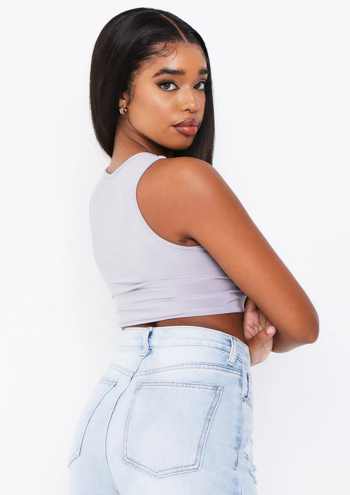 Kandee Grey Extreme Racer Crop Top sold by Missy Empire product image thumbnail 4