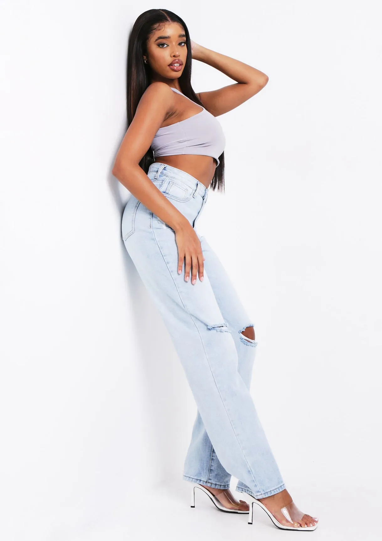 Kandee Grey Extreme Racer Crop Top sold by Missy Empire product image thumbnail 5