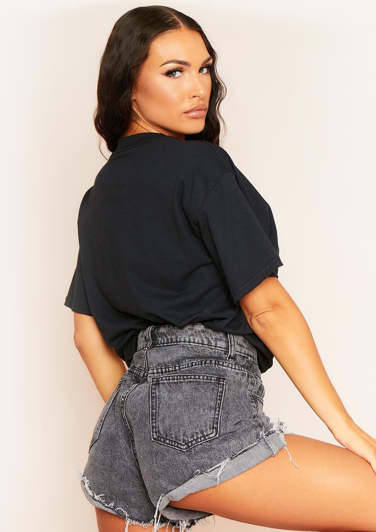 Crystal Black "No Bad Energy" Slogan Oversized T-Shirt sold by Missy Empire product image thumbnail 2