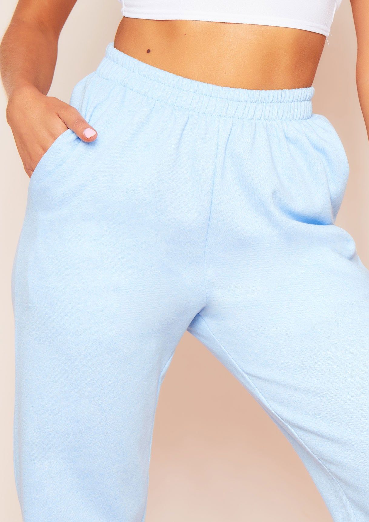 Jessica Pale Blue Casual Joggers sold by Missy Empire product image thumbnail 4