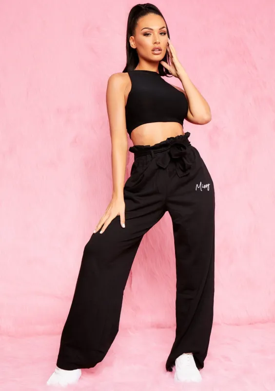Annie Black Missy Empire Wide Leg Trousers sold by Missy Empire