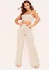 Laila Beige Basic Jersey Strappy Crop Top sold by Missy Empire
