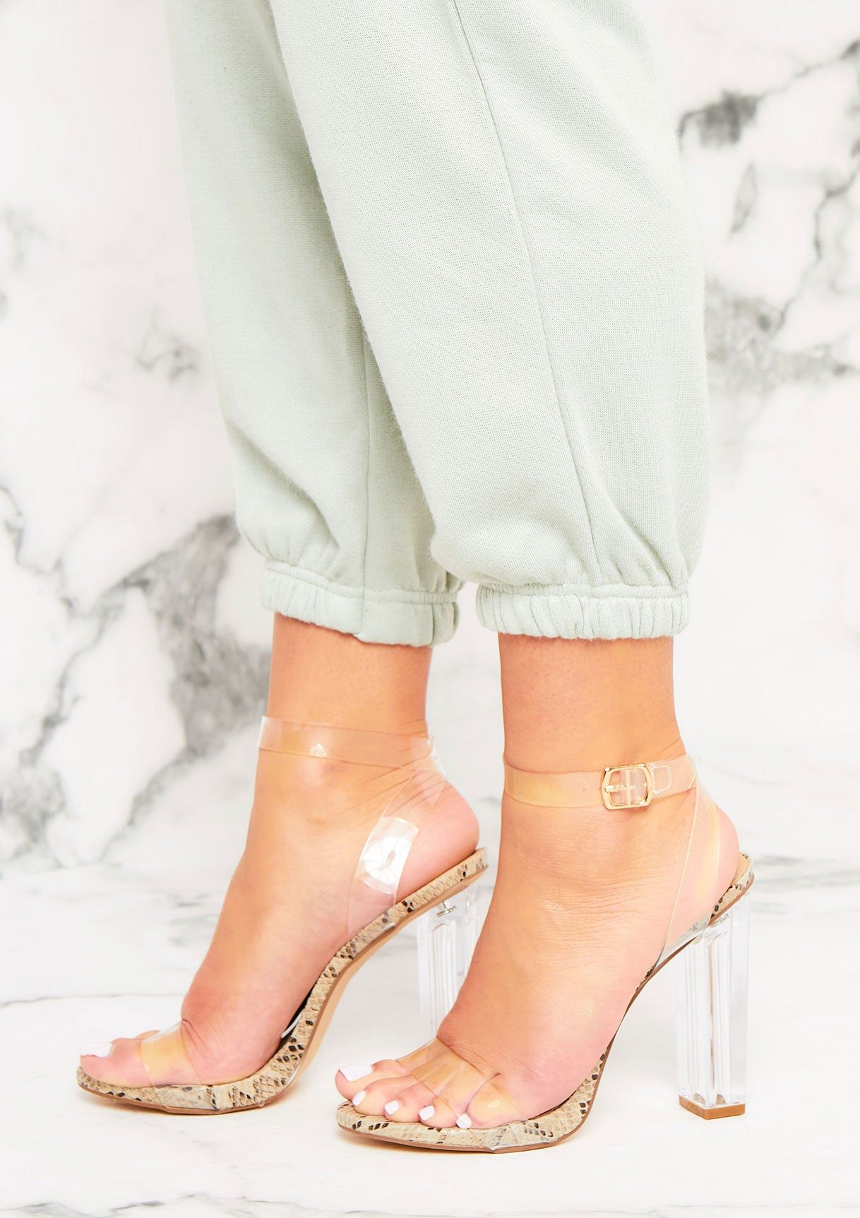 Arla Snakeskin Perspex Heels sold by Missy Empire product image thumbnail 4