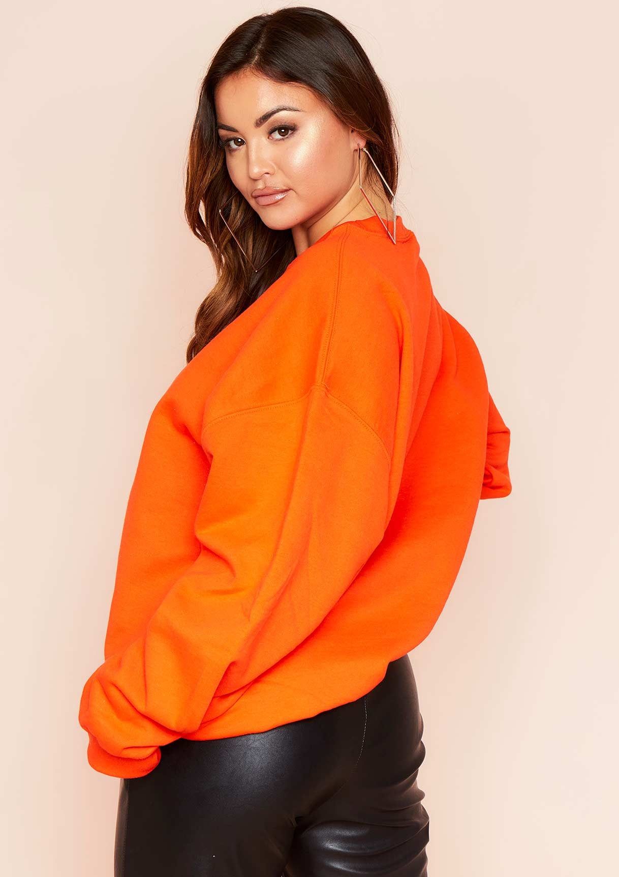 Galia Orange Missy Empire Car Graphic Oversized Sweatshirt sold by Missy Empire product image thumbnail 4