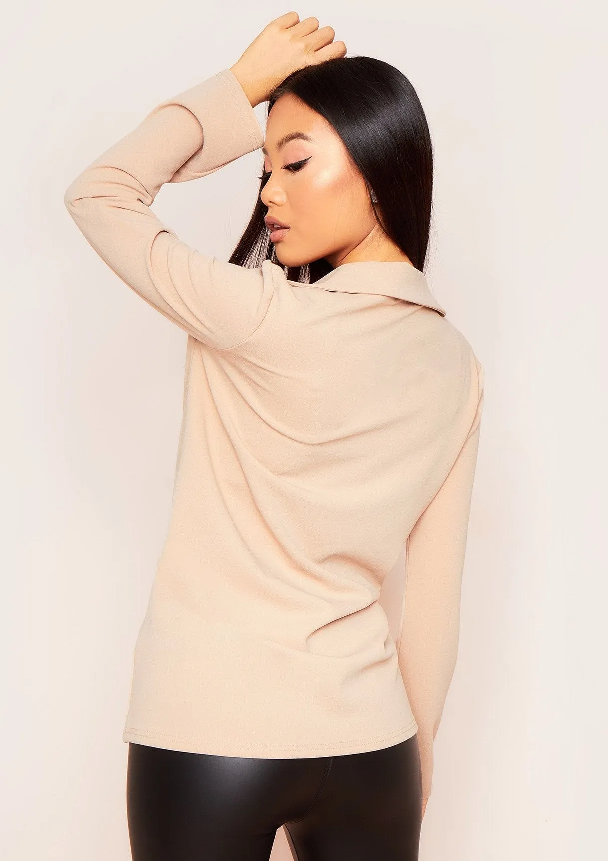 Lucy Beige Casual Slim Fit Blazer sold by Missy Empire product image thumbnail 3