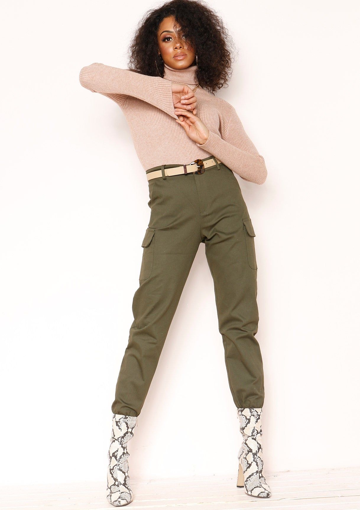 Tena Nude Knit Ribbed Roll Neck Jumper sold by Missy Empire product image thumbnail 2