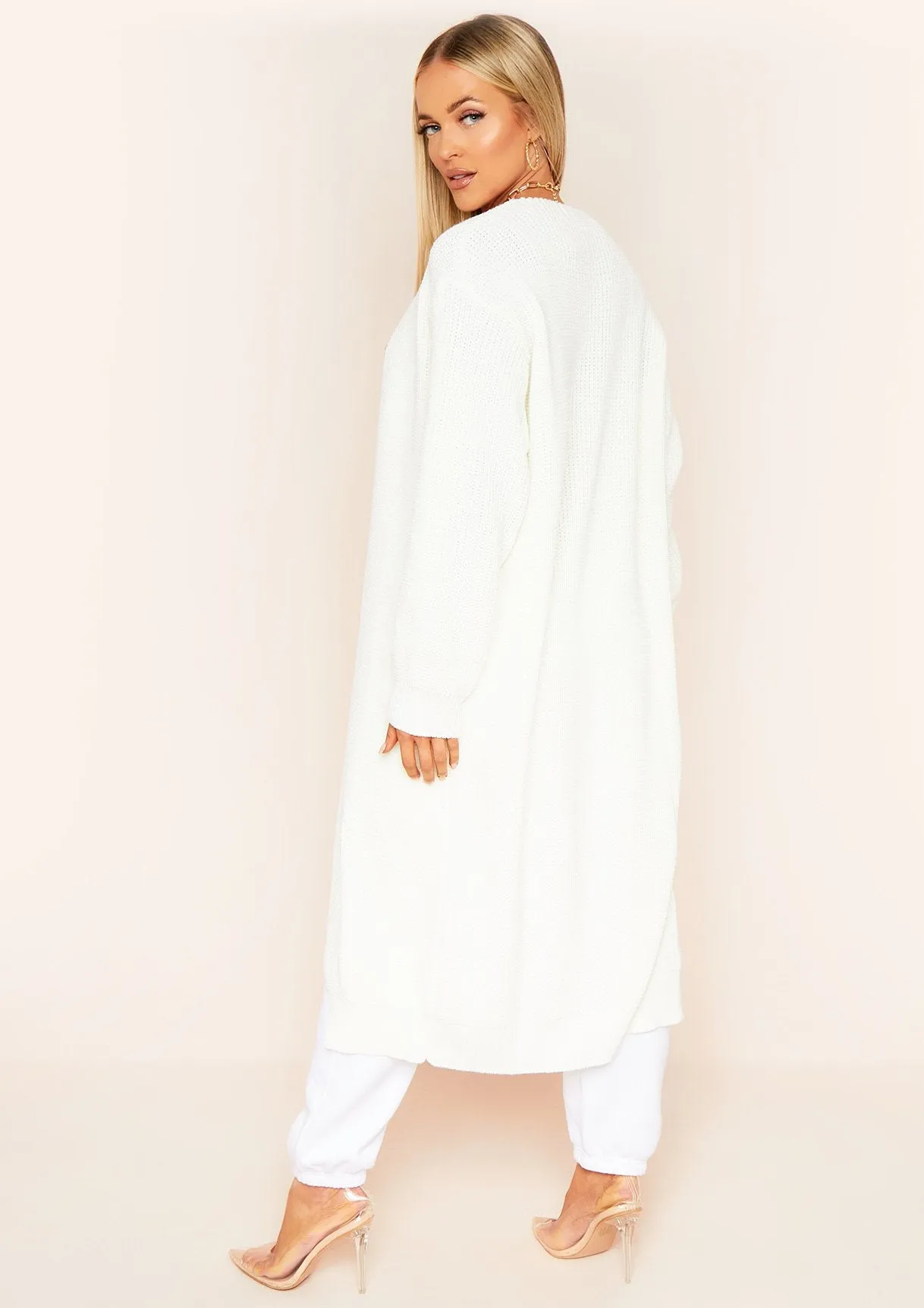 Addie Cream Longline Knit Cardigan sold by Missy Empire product image thumbnail 3