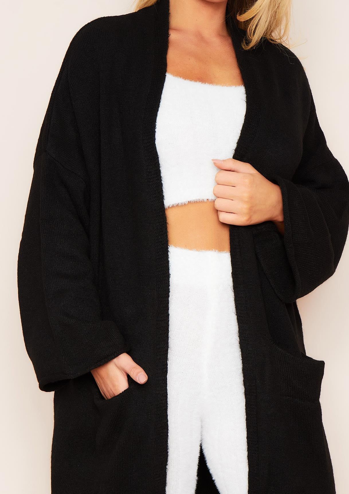 Miley Black Knitted Maxi Cardigan sold by Missy Empire product image thumbnail 3