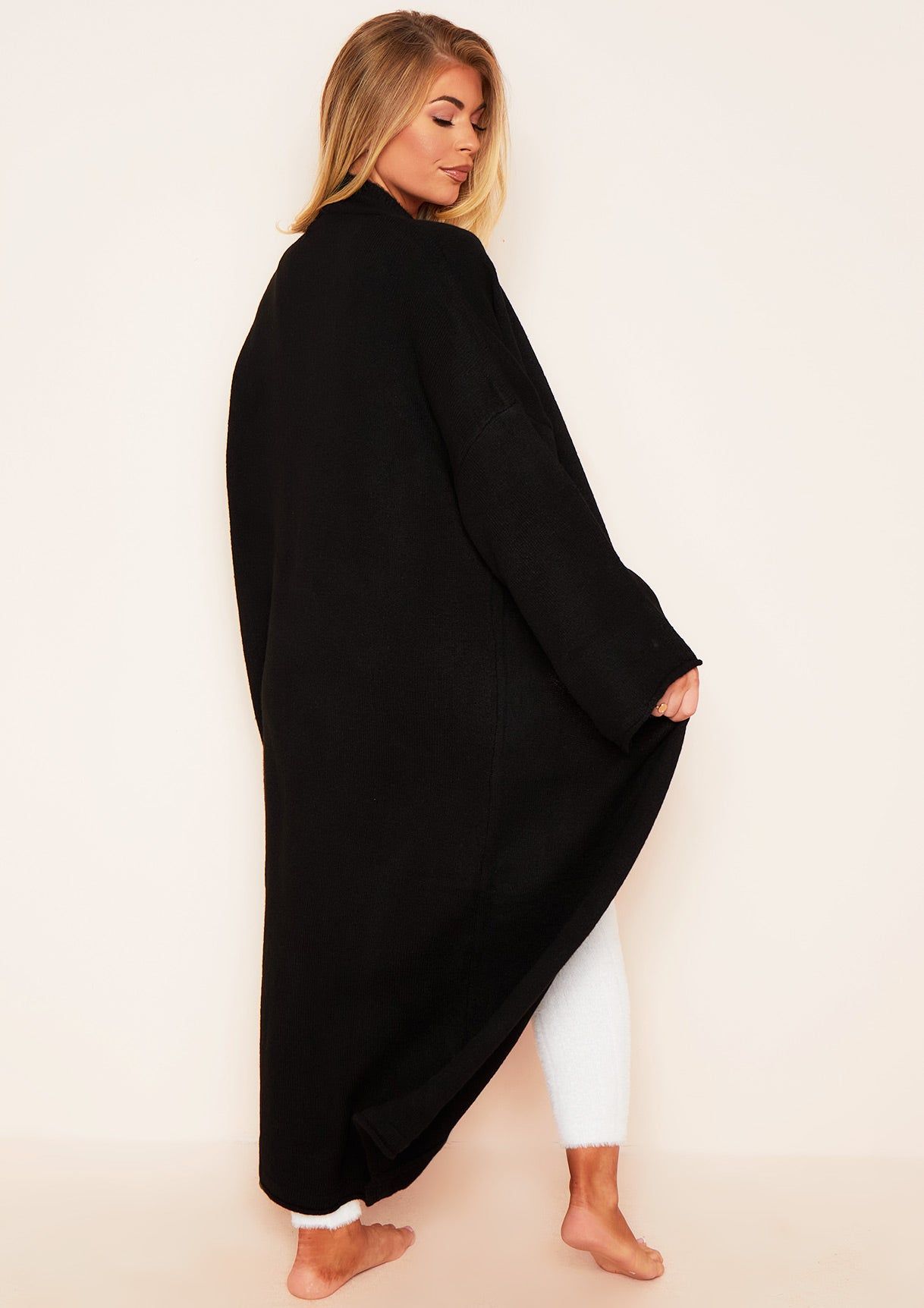 Miley Black Knitted Maxi Cardigan sold by Missy Empire product image thumbnail 4