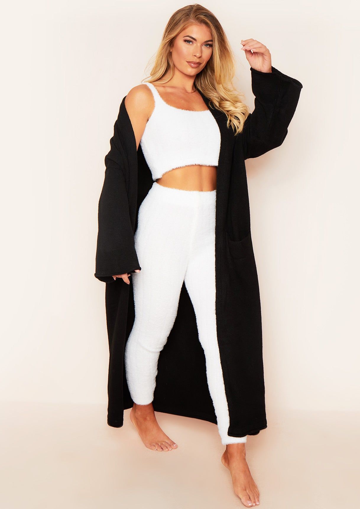 Miley Black Knitted Maxi Cardigan sold by Missy Empire