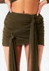 Alanna Dark Khaki Mesh Drape Detail Mini Skirt sold by Missy Empire