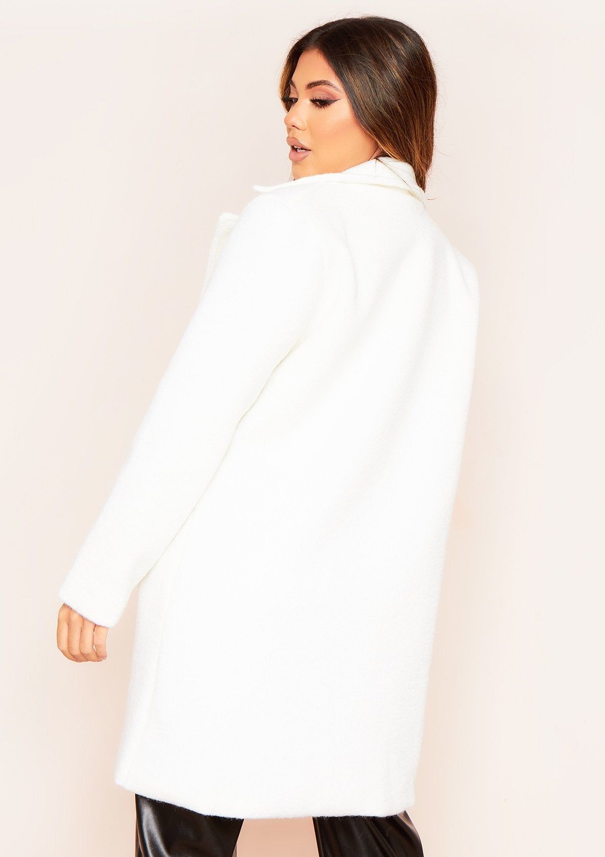 Lola Cream Borg Coat sold by Missy Empire product image thumbnail 4