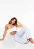 Mabel Cream One Shoulder Ribbed Crop Top sold by Missy Empire