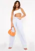 Mabel Cream One Shoulder Ribbed Crop Top sold by Missy Empire
