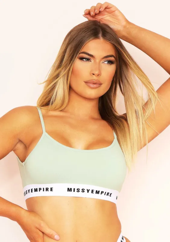 Saniya Sage Missy Empire Tape Cami Crop Lounge Bralet sold by Missy Empire