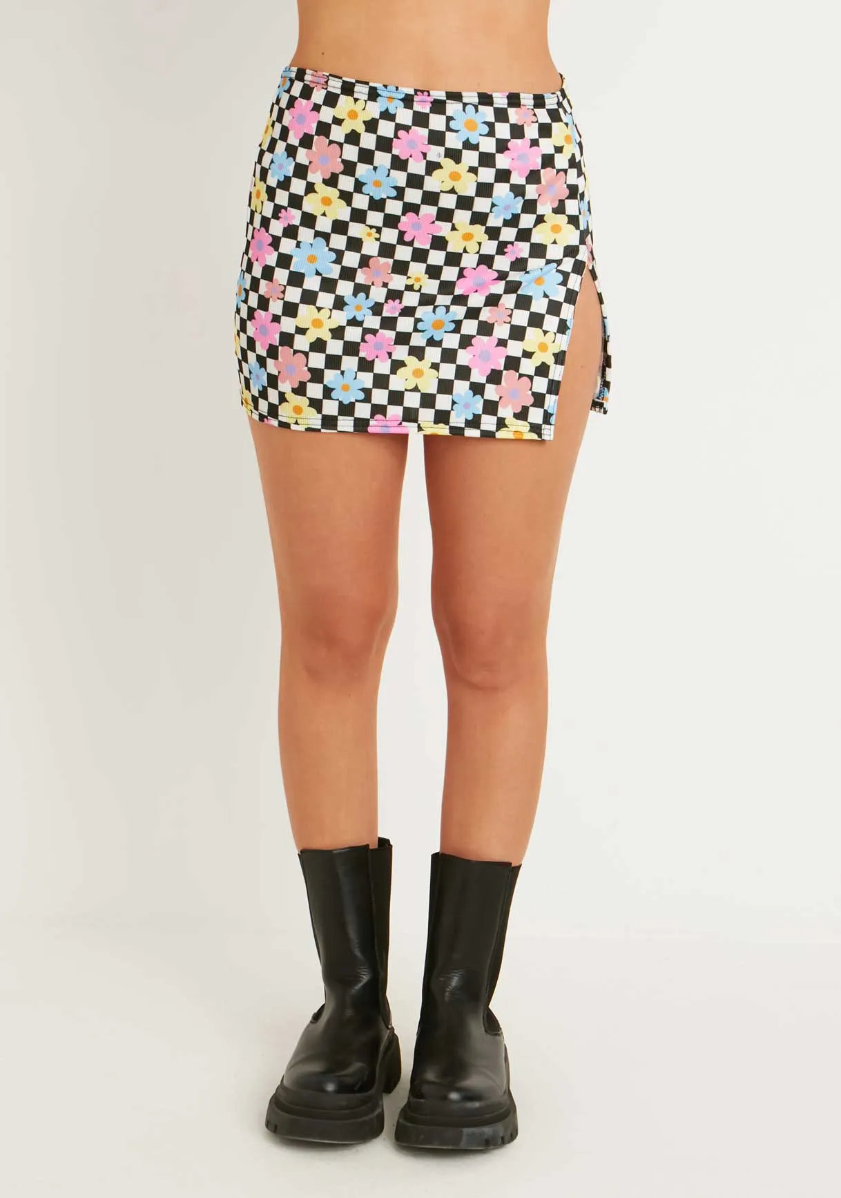 Marlin Multi Printed Rib Micro Mini Skirt sold by Missy Empire product image thumbnail 2