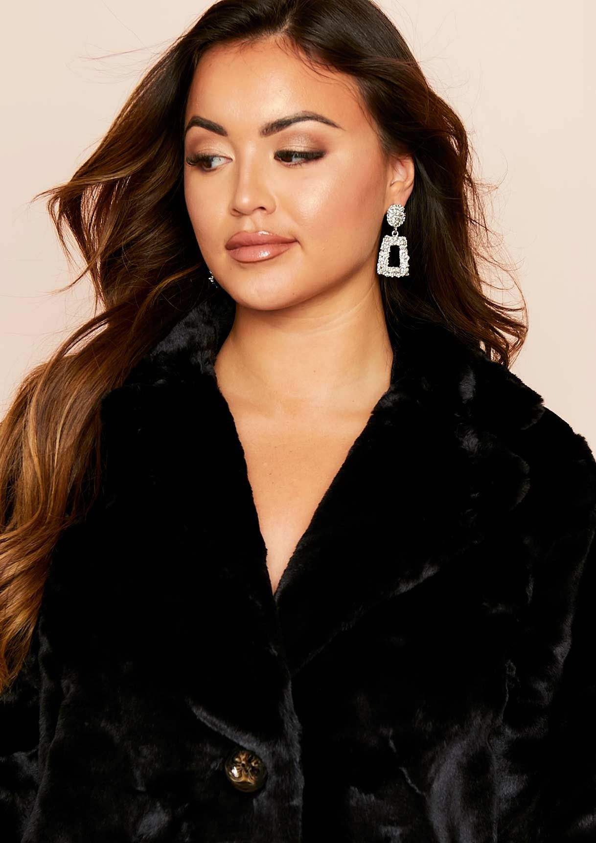 Dalla Black Faux Fur Coat sold by Missy Empire product image thumbnail 3