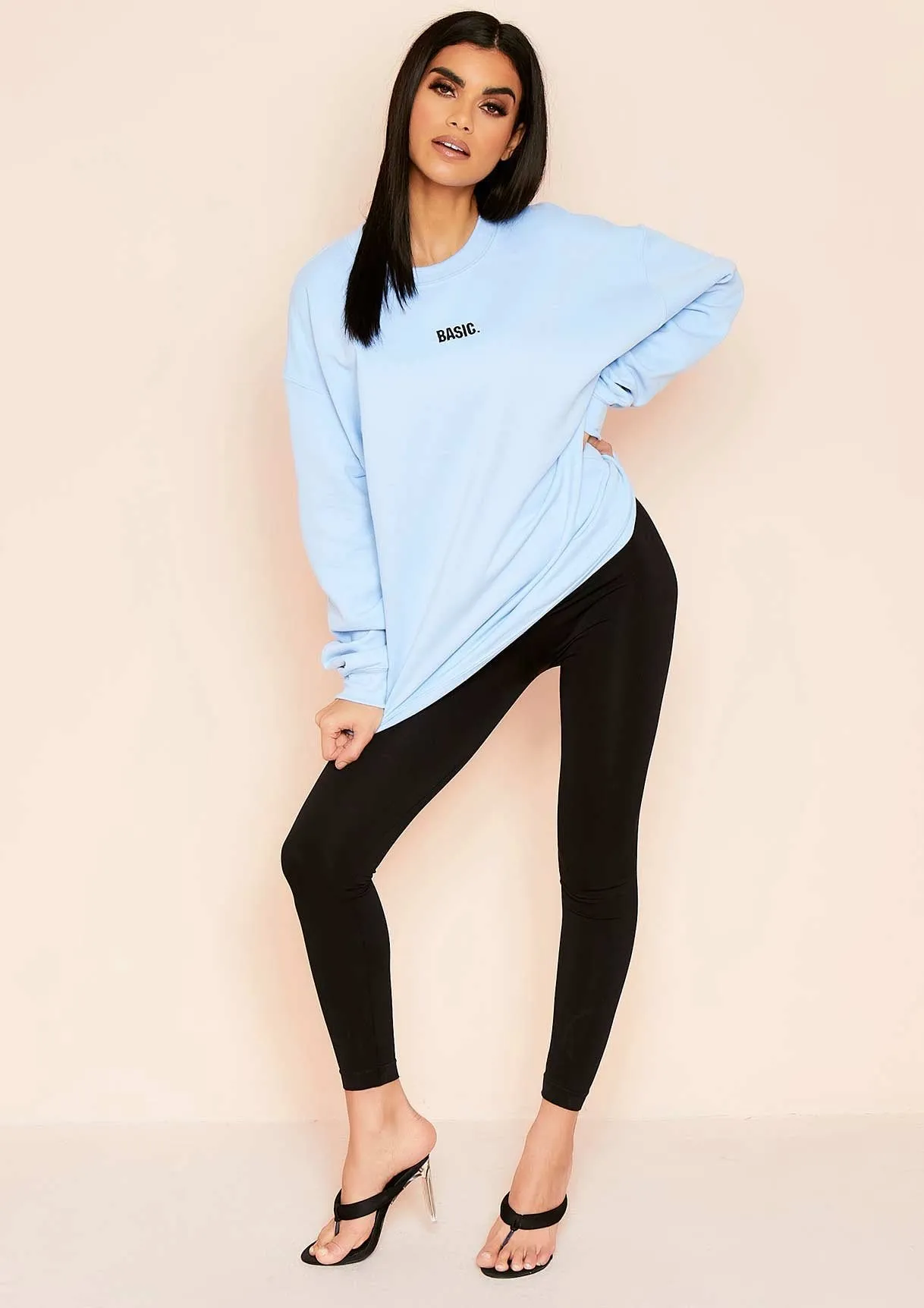 Ariana Blue Basic Slogan Oversized Sweatshirt sold by Missy Empire product image thumbnail 4