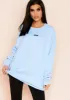 Ariana Blue Basic Slogan Oversized Sweatshirt sold by Missy Empire