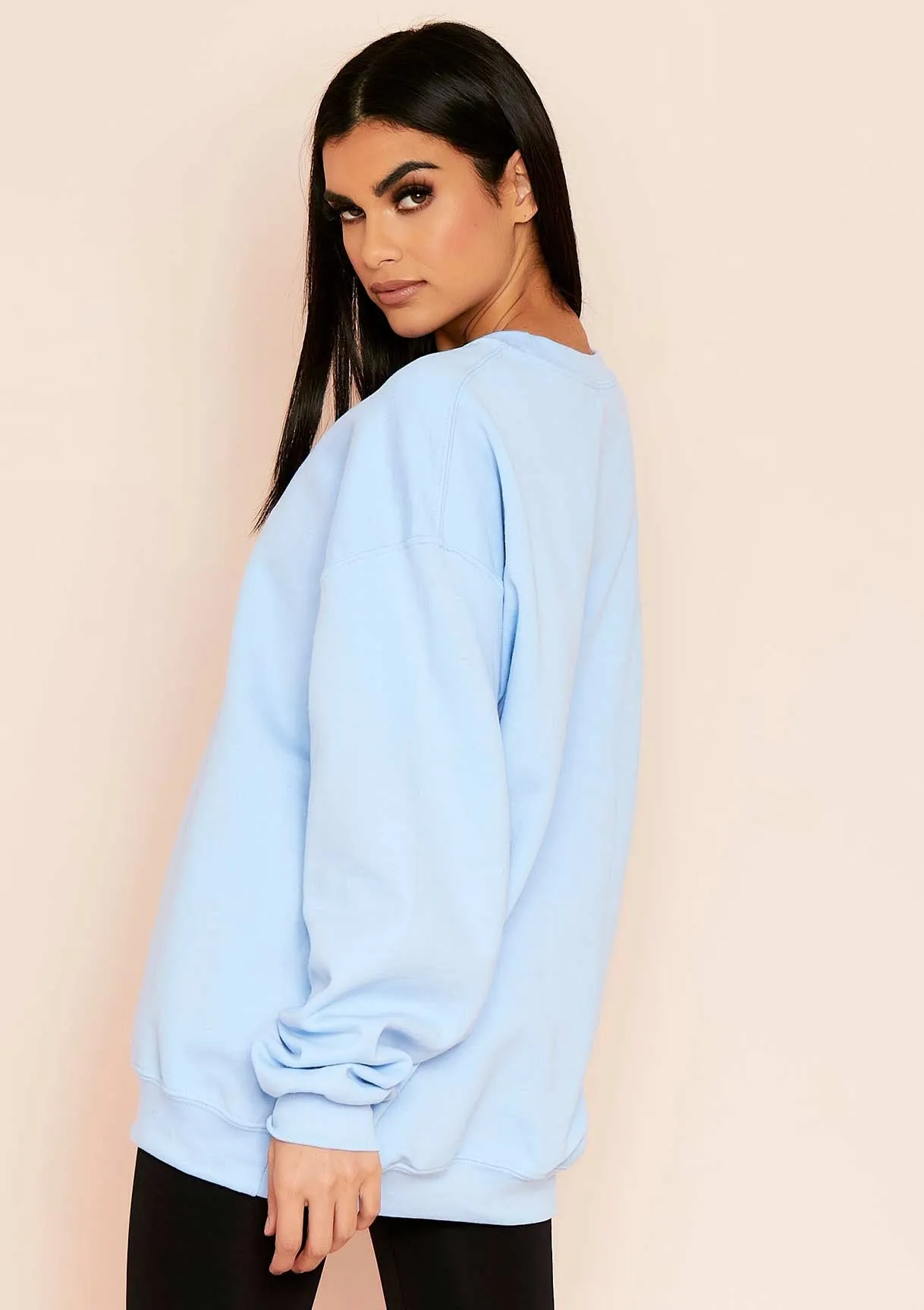 Ariana Blue Basic Slogan Oversized Sweatshirt sold by Missy Empire product image thumbnail 3