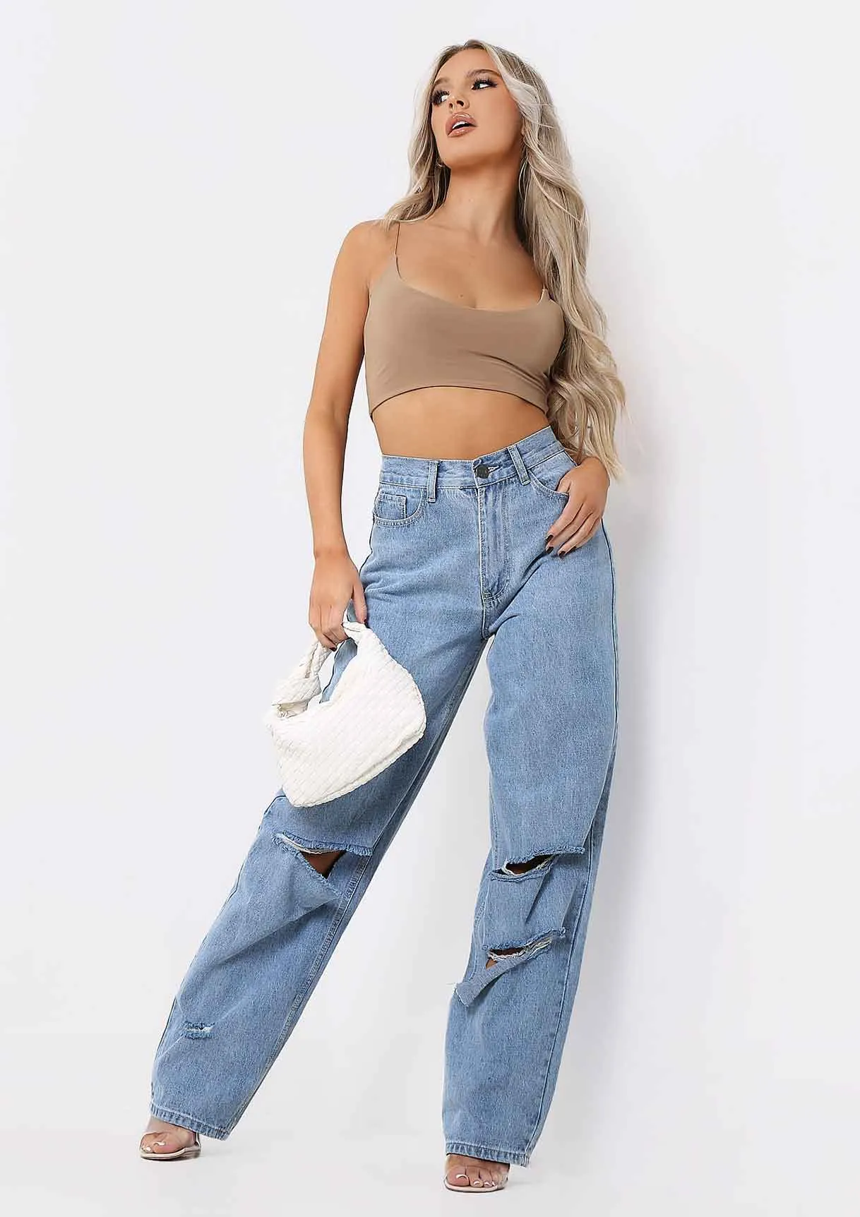 Corazon Camel Basic Round Scoop Neck Strappy Bralet sold by Missy Empire product image thumbnail 5