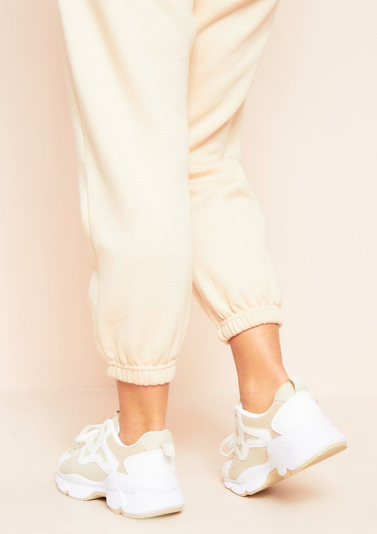 Seska Beige White Chunky Trainers sold by Missy Empire product image thumbnail 4