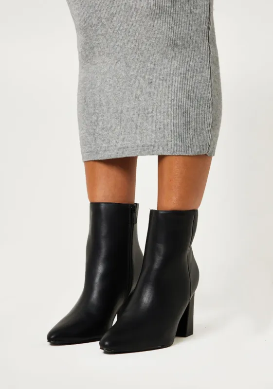 Ashlyn Black Ankle Length High Heel Boots sold by Missy Empire