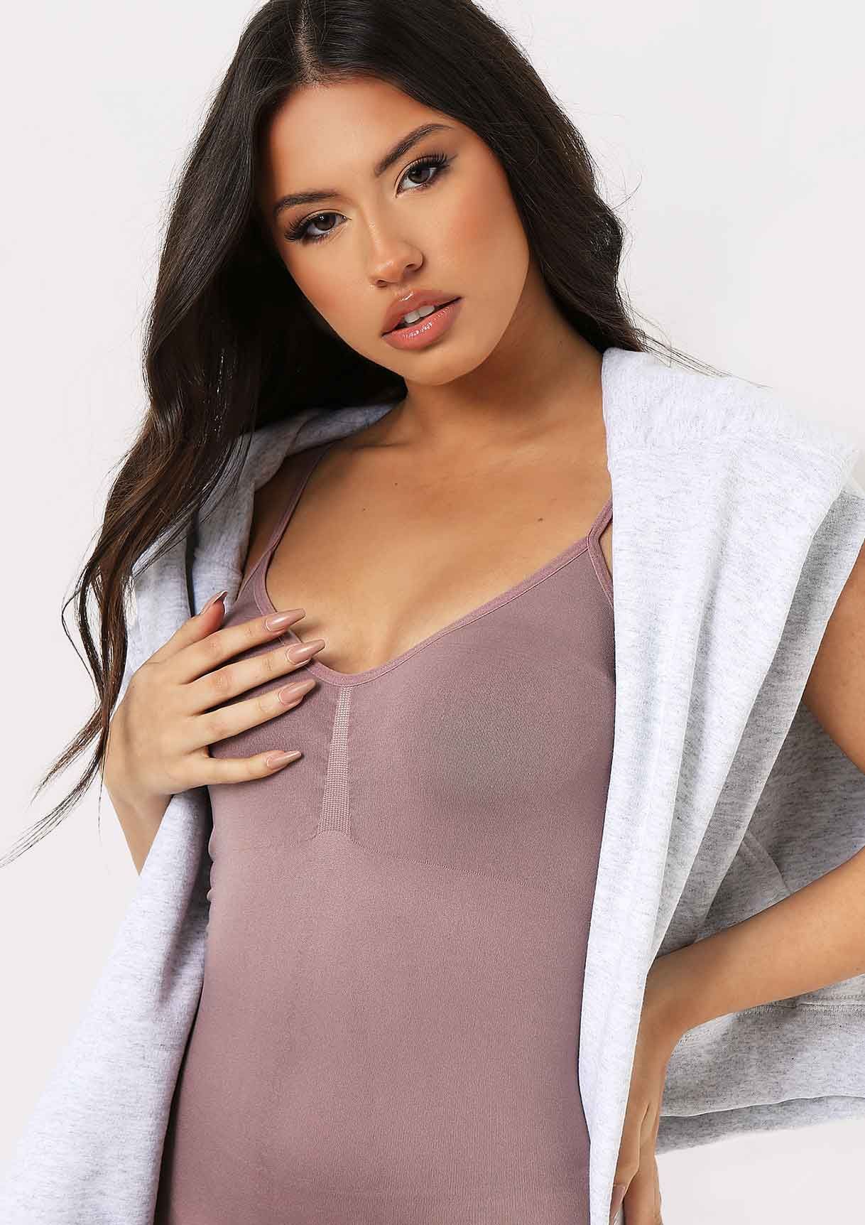 Adele Mocha Seamless Strappy All In One Jumpsuit sold by Missy Empire product image thumbnail 4