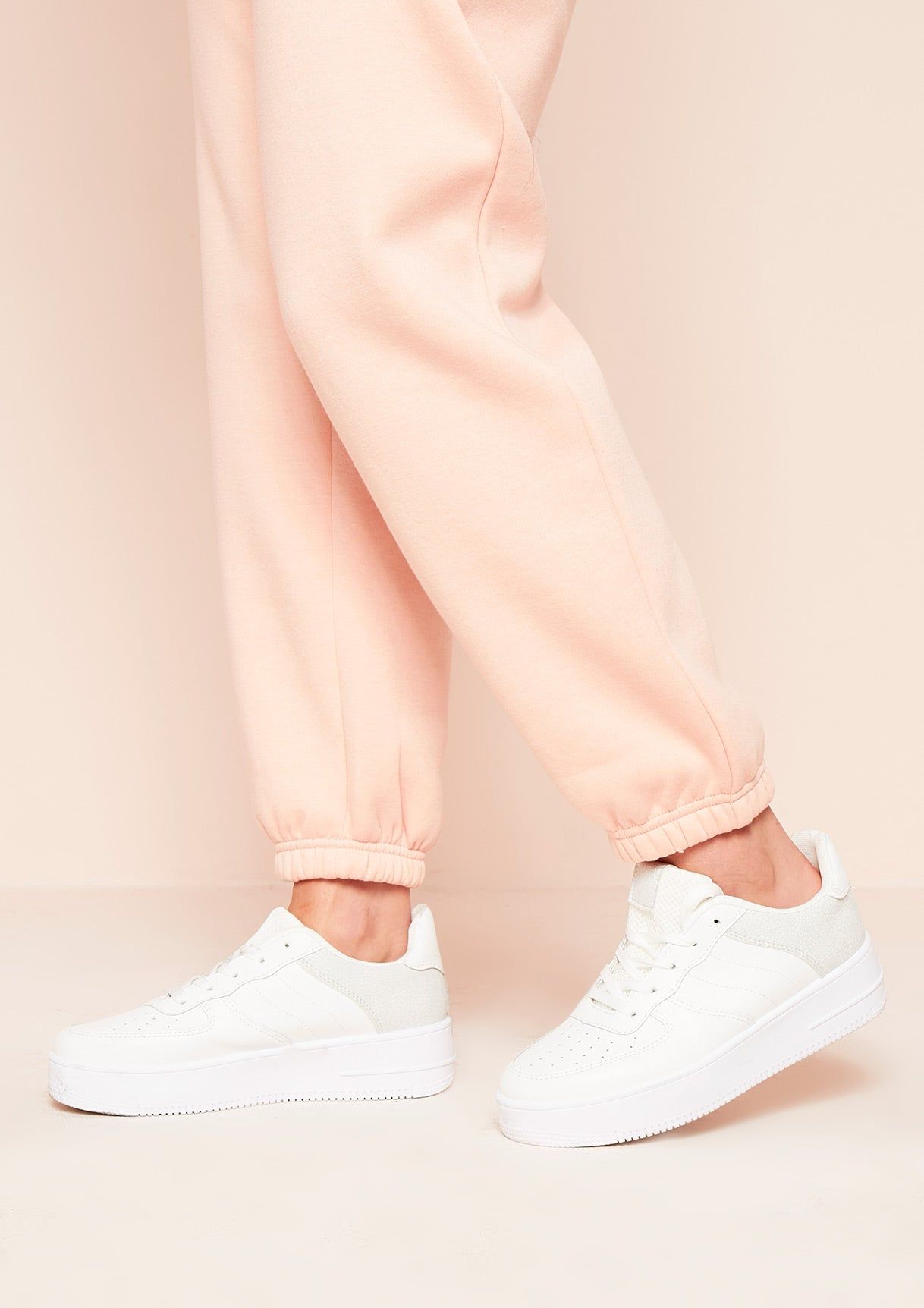 Elsita White Chunky Contrast Trainers sold by Missy Empire