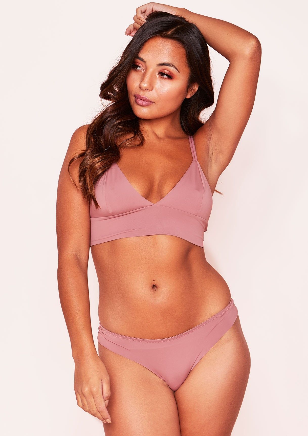 Felicity Pink Triangle Bralet Lingerie Set sold by Missy Empire