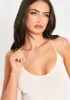 Sariah Cream Ribbed Seamless Strappy Unitard sold by Missy Empire