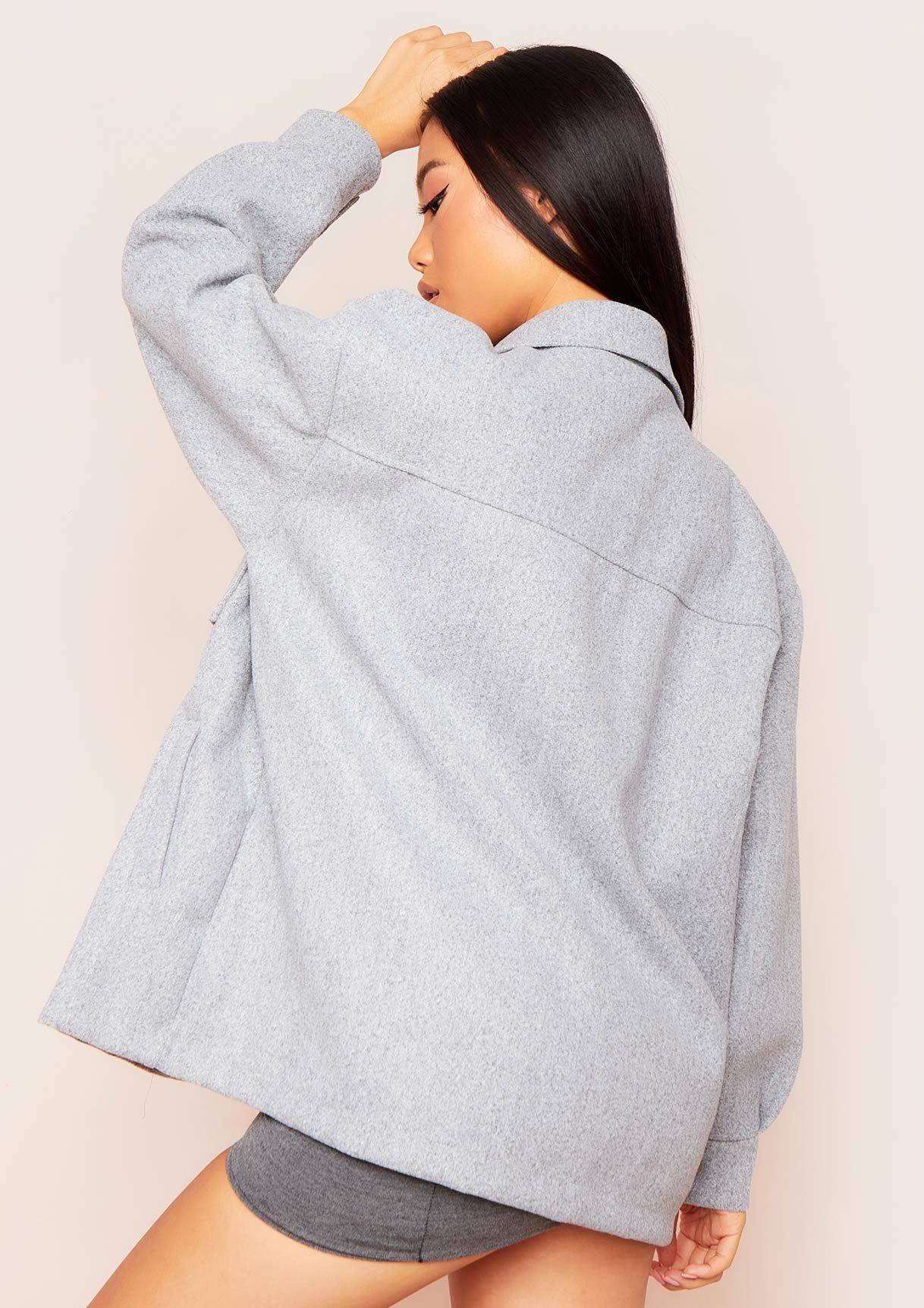 Lana Grey Pocket Front Shacket sold by Missy Empire product image thumbnail 2