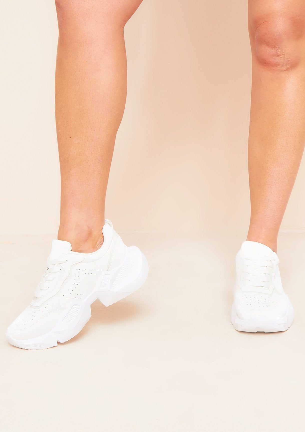 Pamina White Chunky Platform Trainers sold by Missy Empire product image thumbnail 3