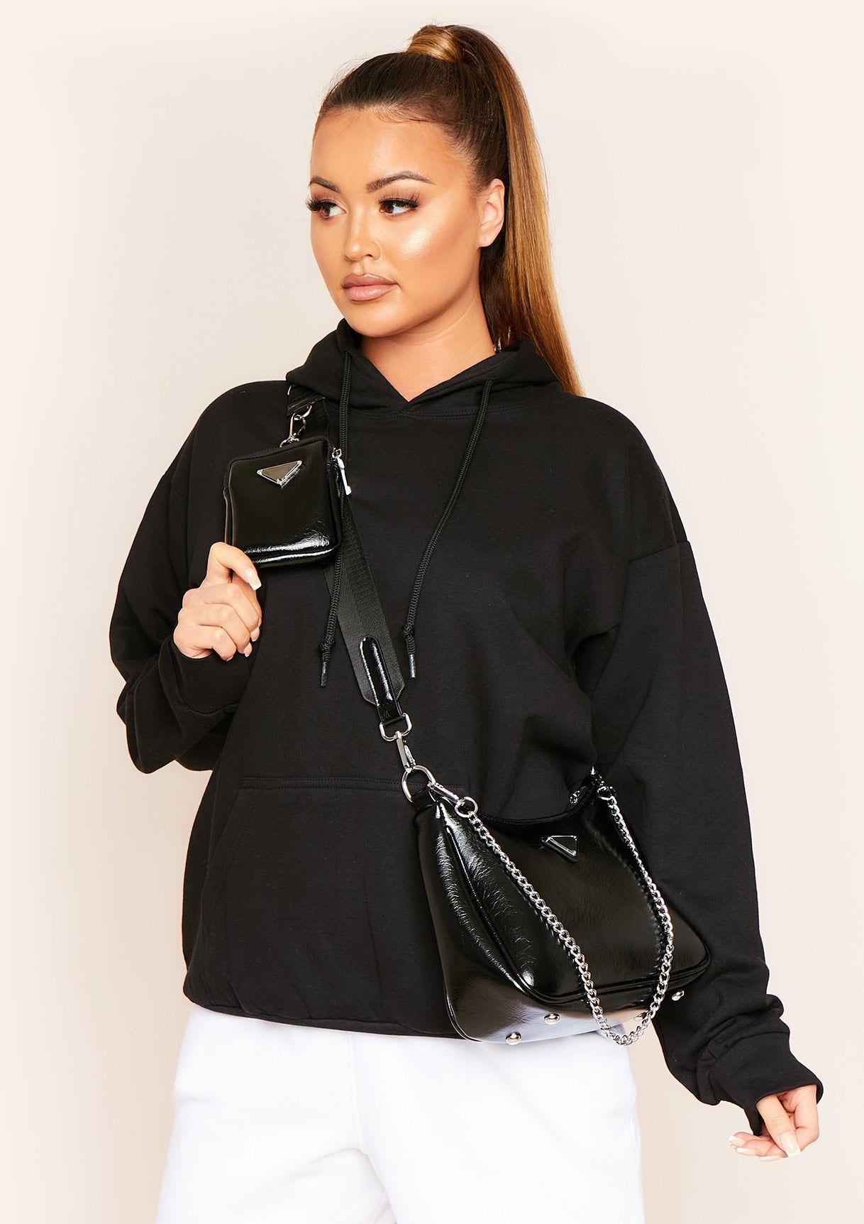 Gigi Black Chain Cross Body Bag sold by Missy Empire product image thumbnail 3