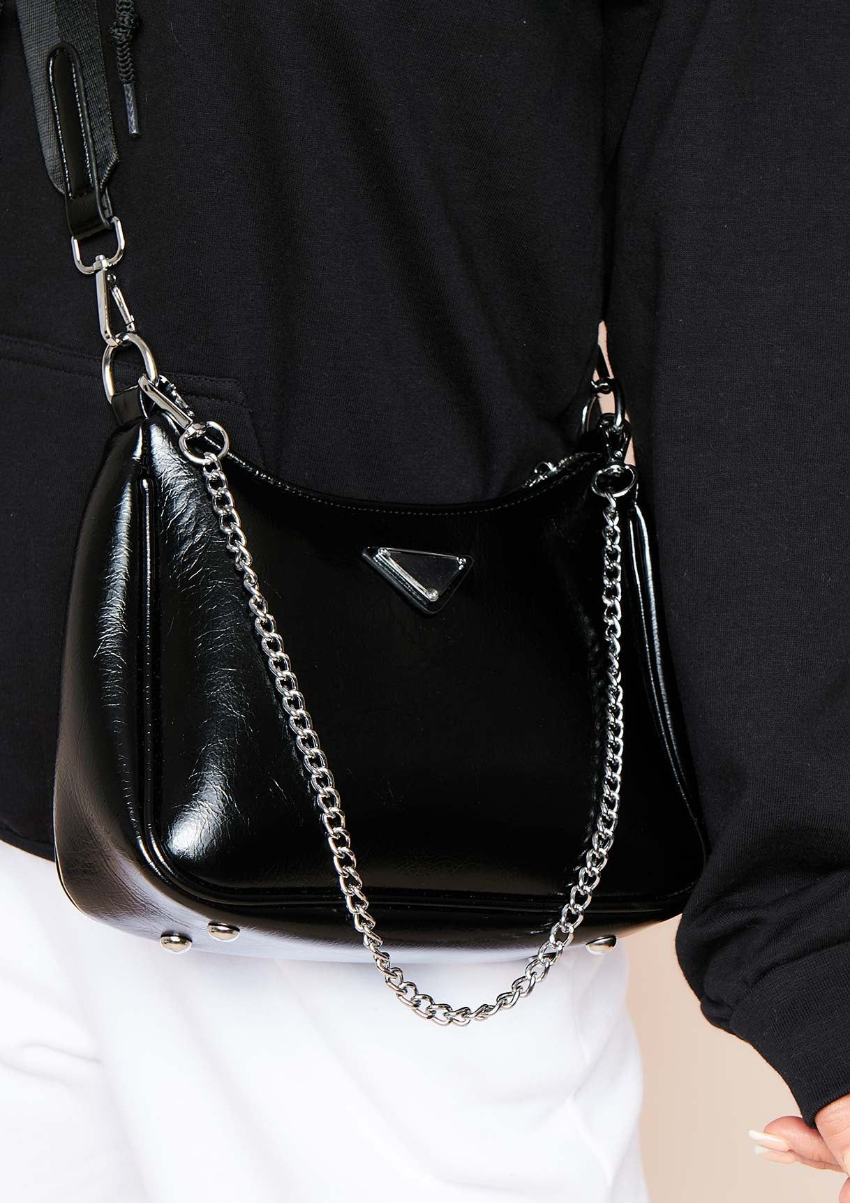 Gigi Black Chain Cross Body Bag sold by Missy Empire product image thumbnail 4