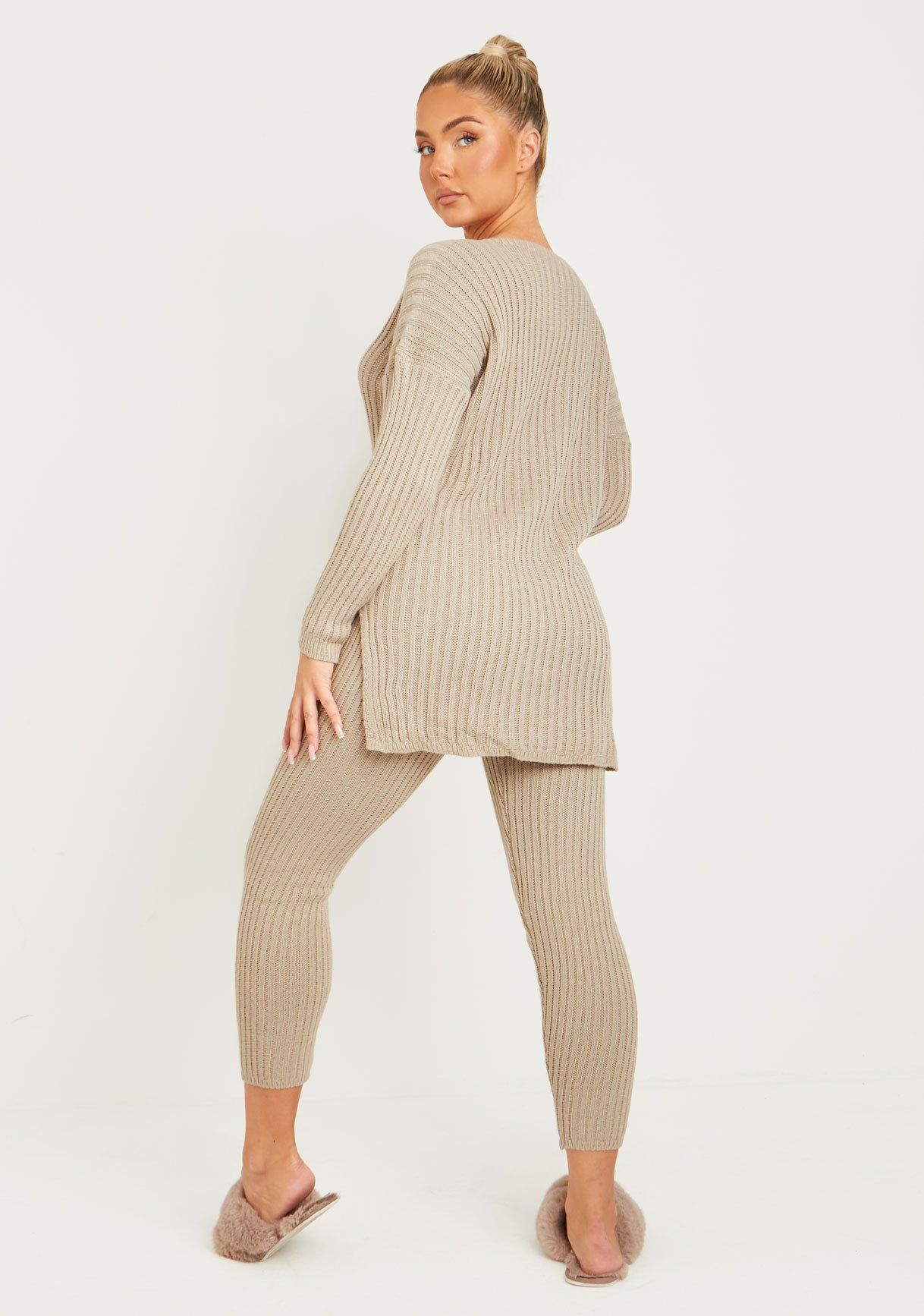 Anya Mocha Knit Jumper Loungewear Set sold by Missy Empire product image thumbnail 3