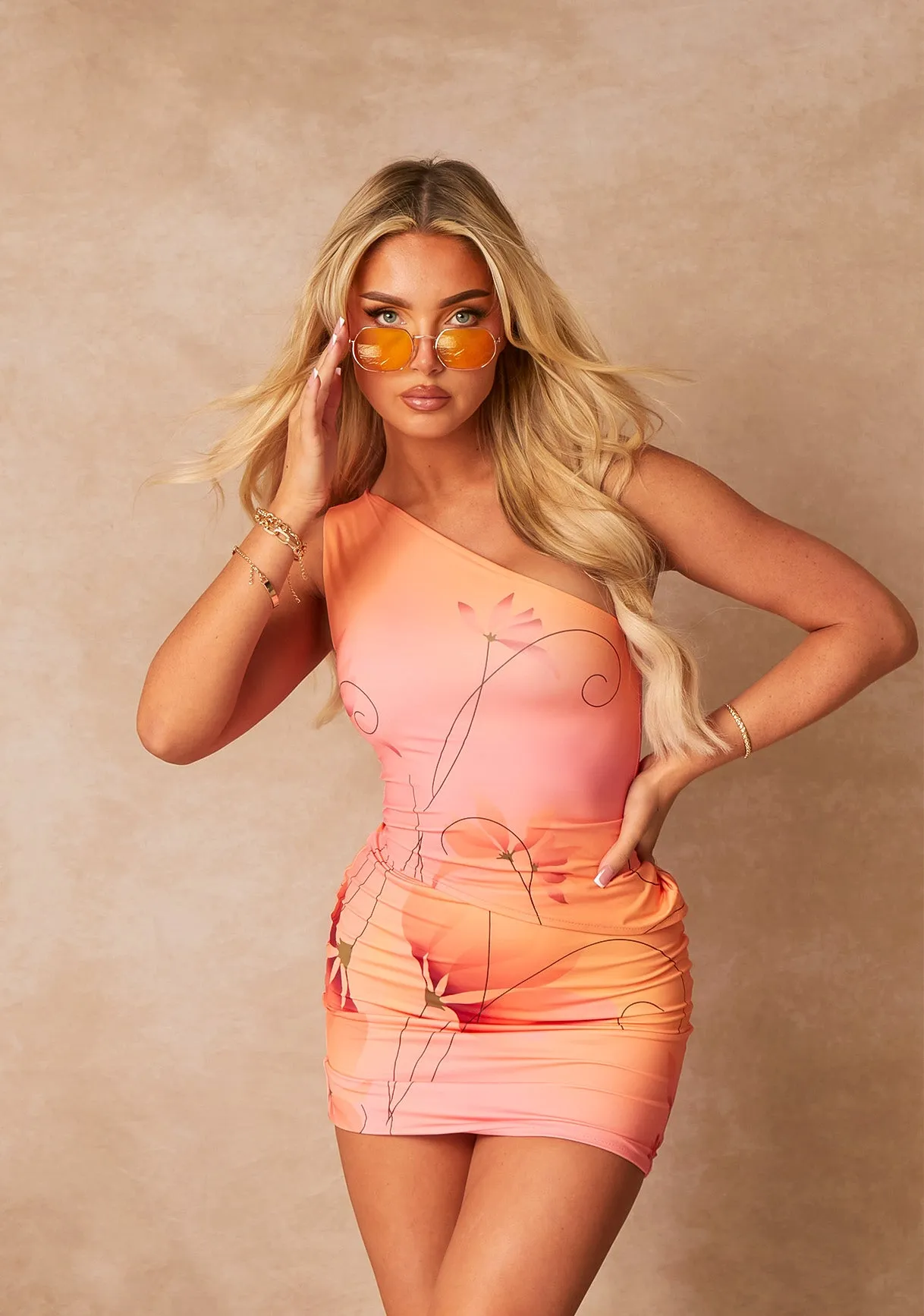 Kiko Pink Orange Gradient Mini Skirt sold by Missy Empire product image thumbnail 2