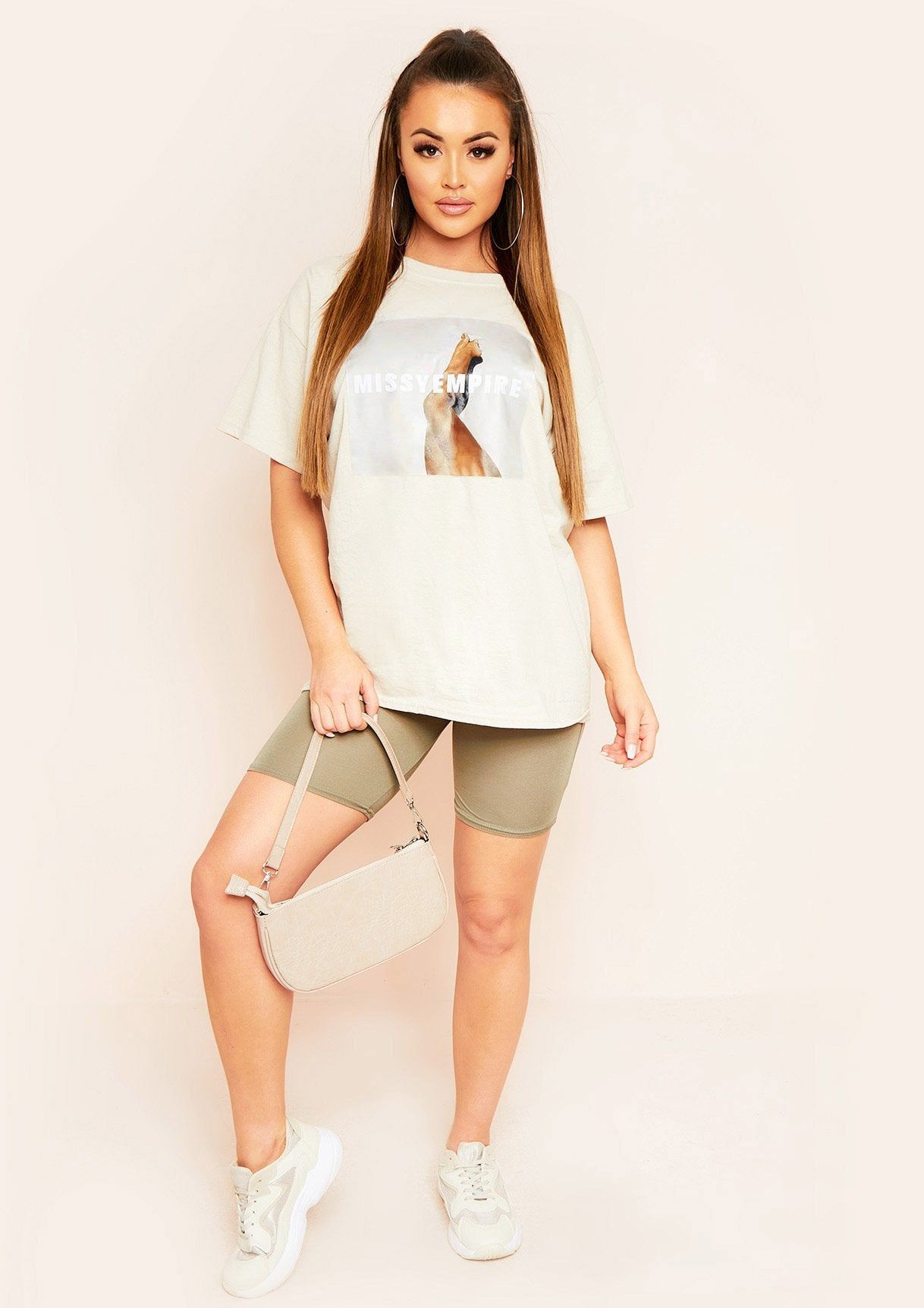Tilly Khaki Basic Cycle Shorts sold by Missy Empire product image thumbnail 4