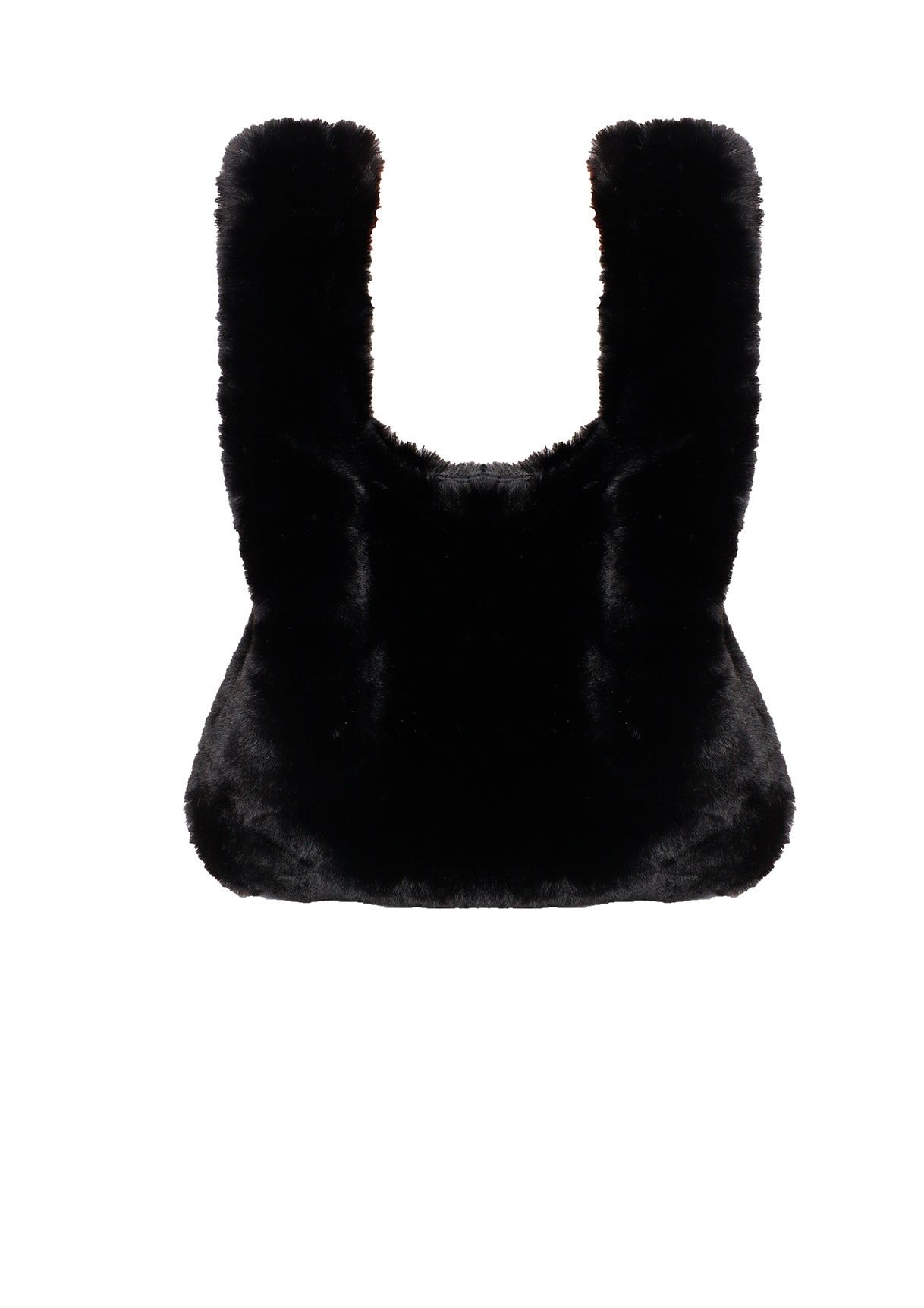 Mandy Black Faux Fur Bag sold by Missy Empire