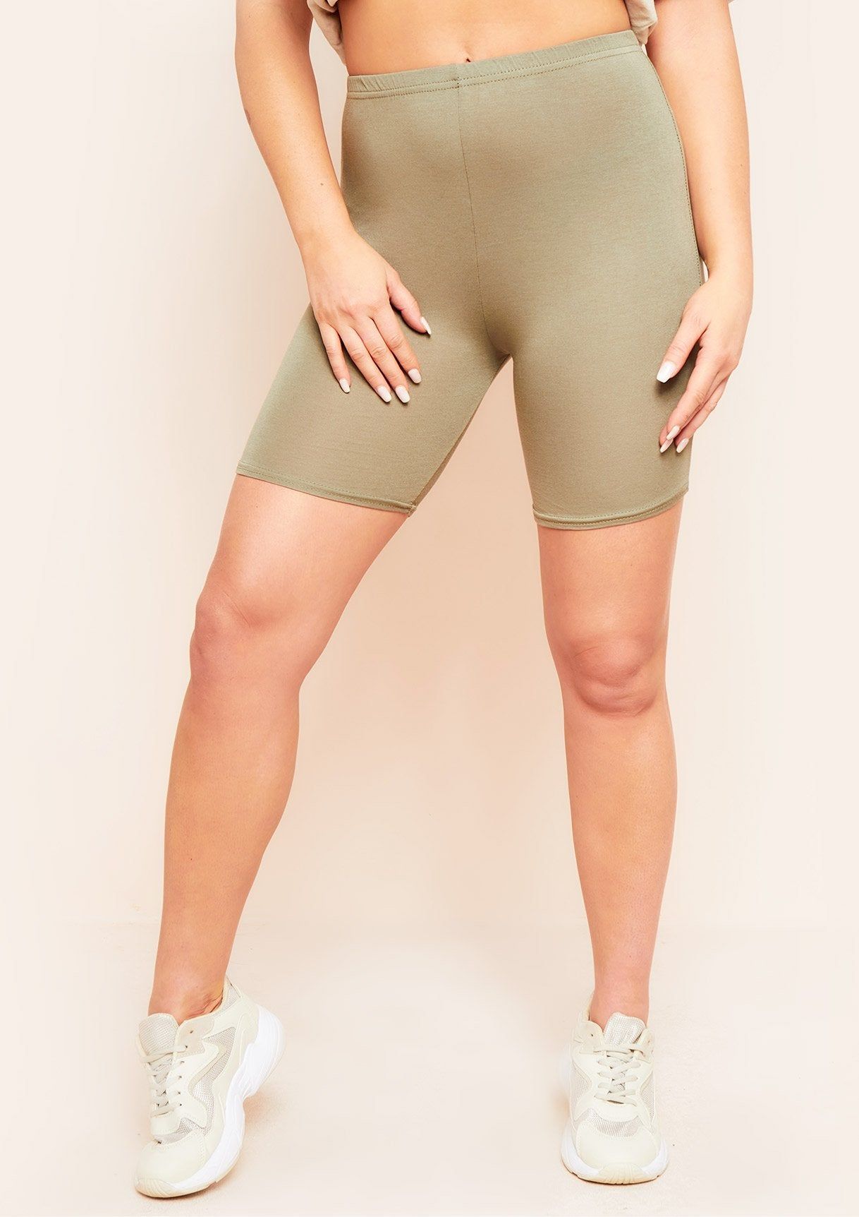 Tilly Khaki Basic Cycle Shorts sold by Missy Empire