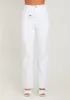 Frankie White Denim Waist Detail Wide Leg Jeans sold by Missy Empire