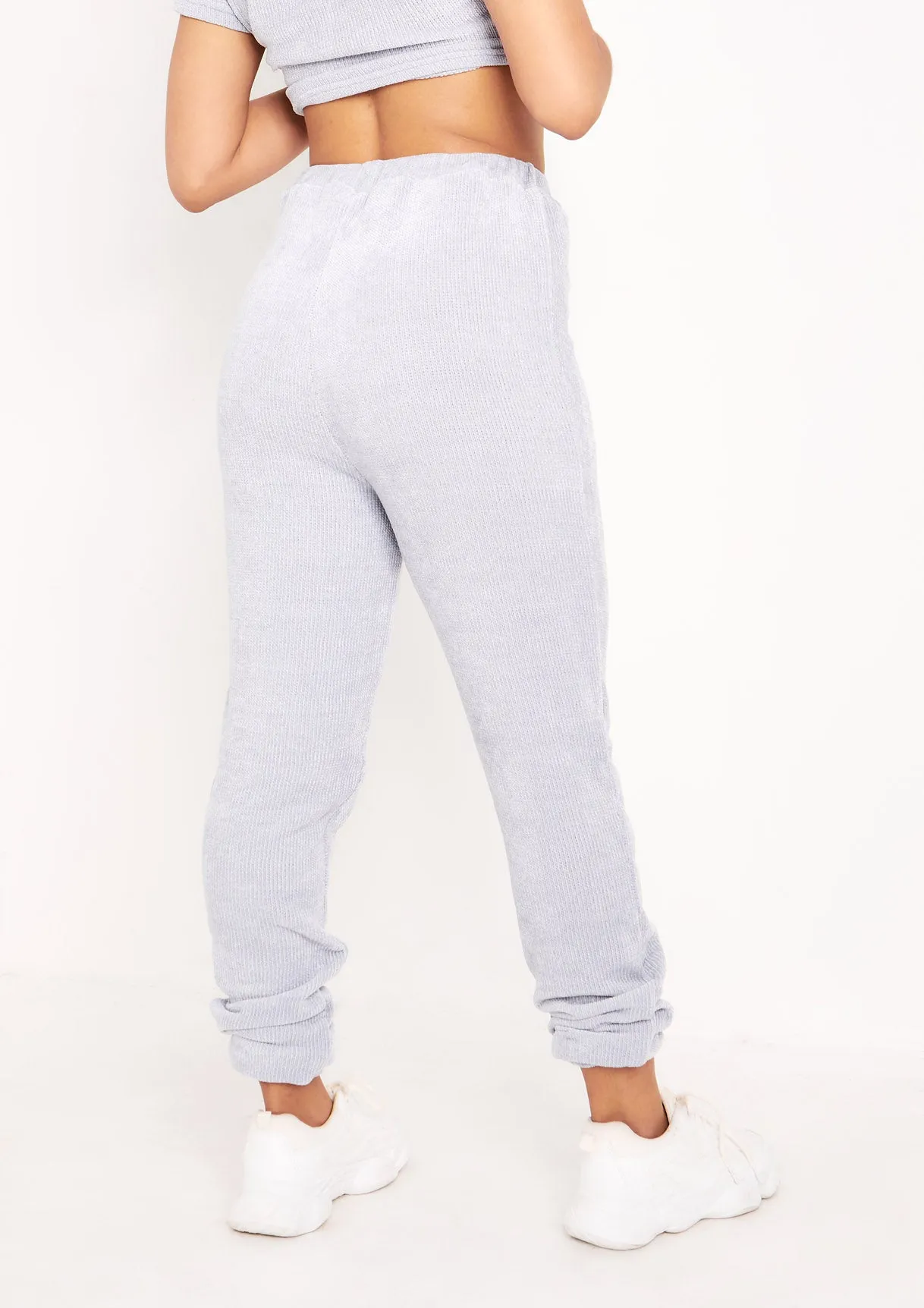 Charla Pastel Blue Chenille Drawstring Joggers sold by Missy Empire product image thumbnail 3